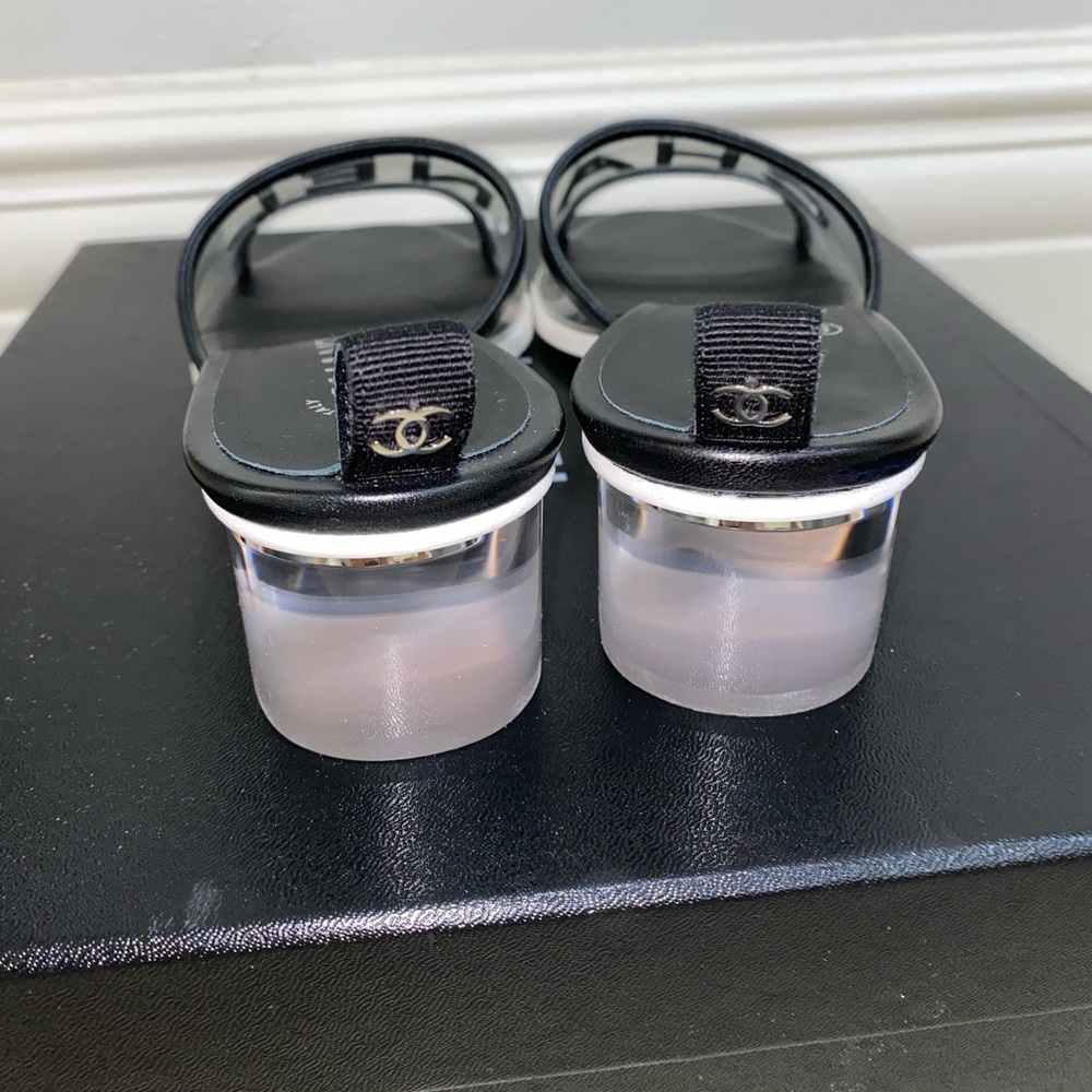 CHANEL Black PVC Transparent Heel Mules 41C - Picture 6 of 6
